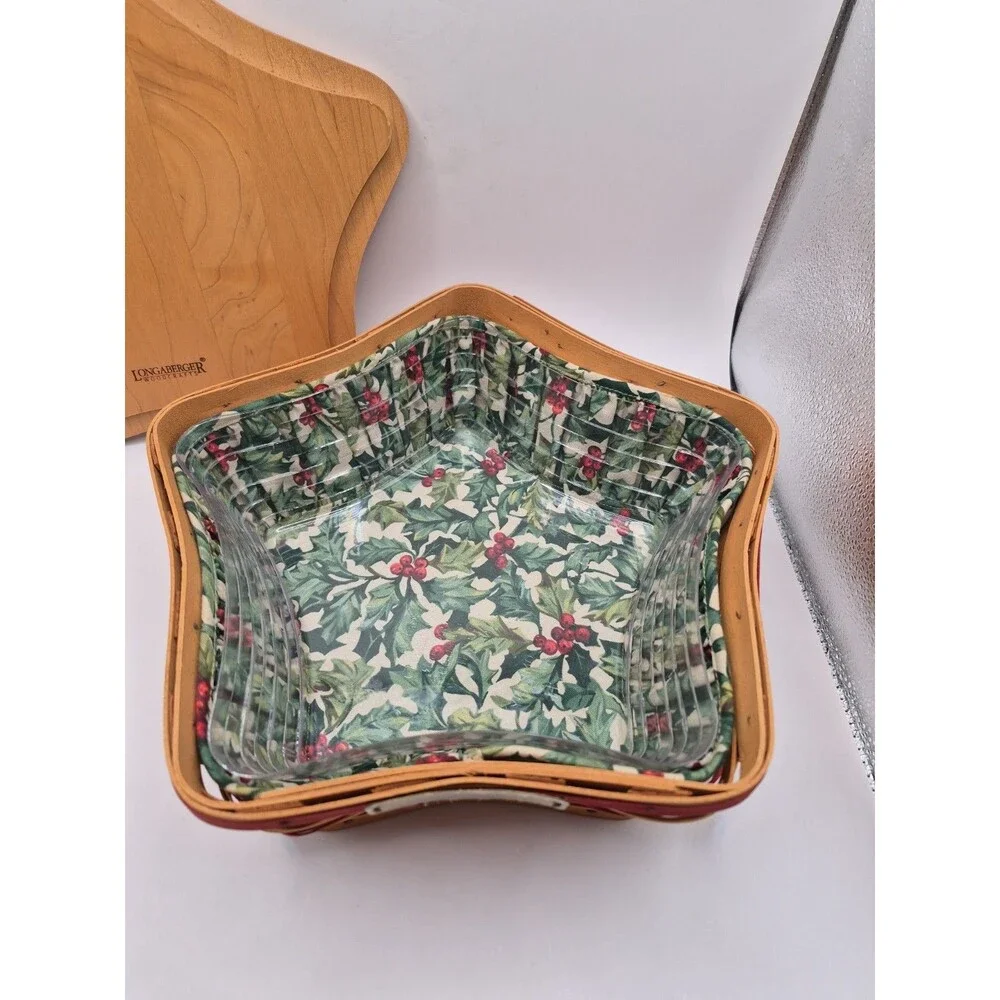 2001 Longaberger Christmas Collection Shining Star Basket With Papers 2 Inserts